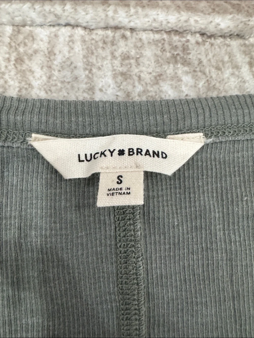 Lucky Brand Short Sleeve Henley Tee in Olive